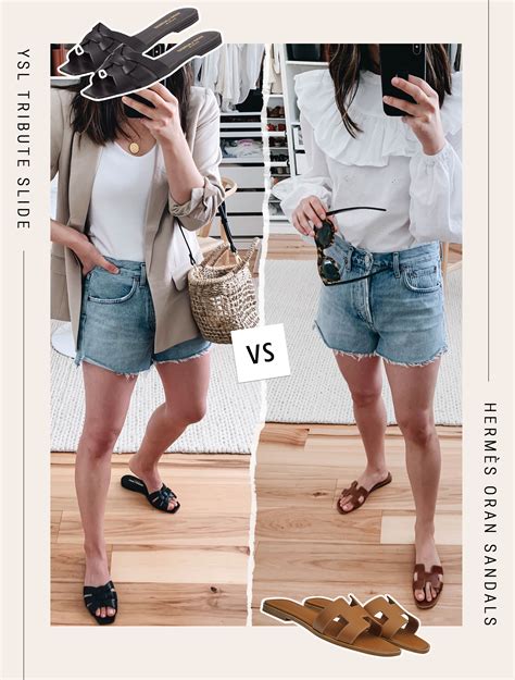 ysl tribute sandals vs hermes oran